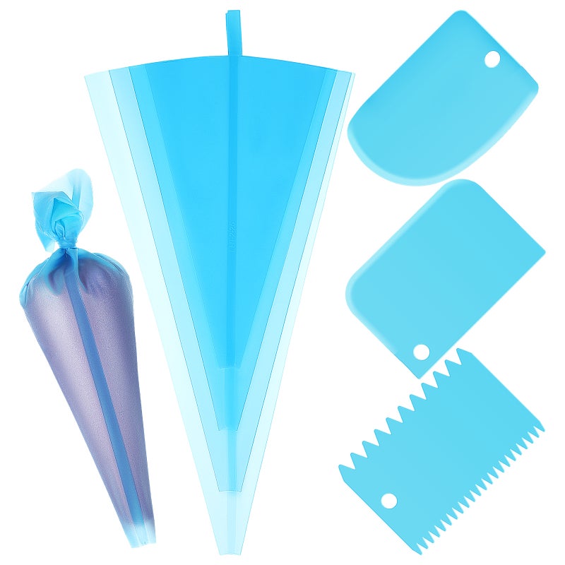 4Pcs Piping Grade Pastry DIY Cake Decorating Tools with 3 Cream Scrapers for Baking - Image 1