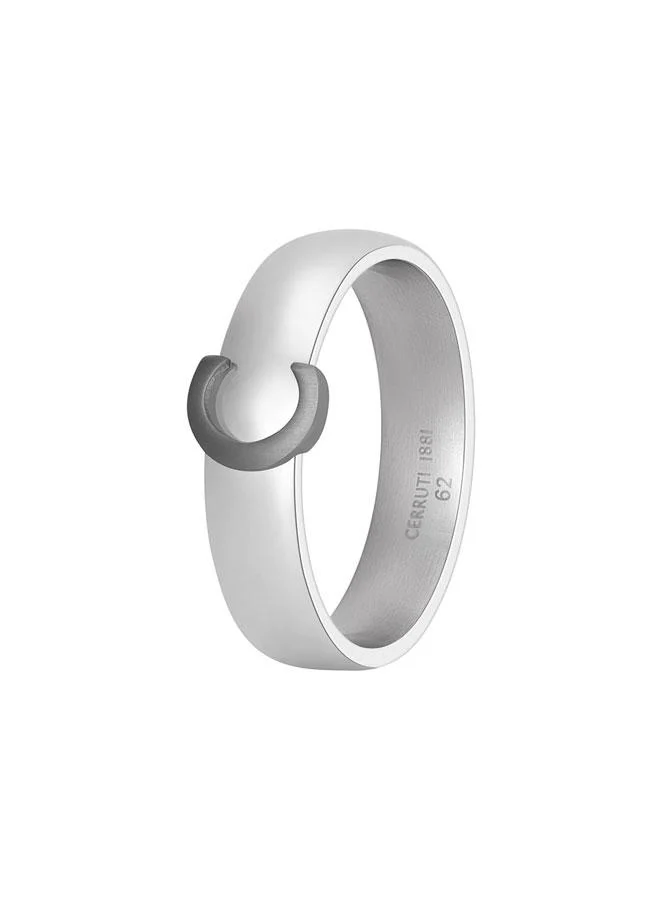 Luigi Silver Gunmetal Stainless Steel Ring for Men 62mm