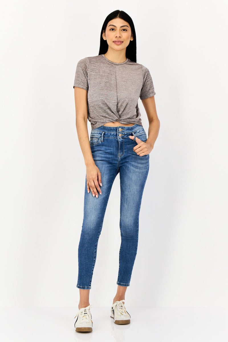 ONLY Women Crew Neck Short Sleeve Solid T Shirt, Multicolor - Image 2