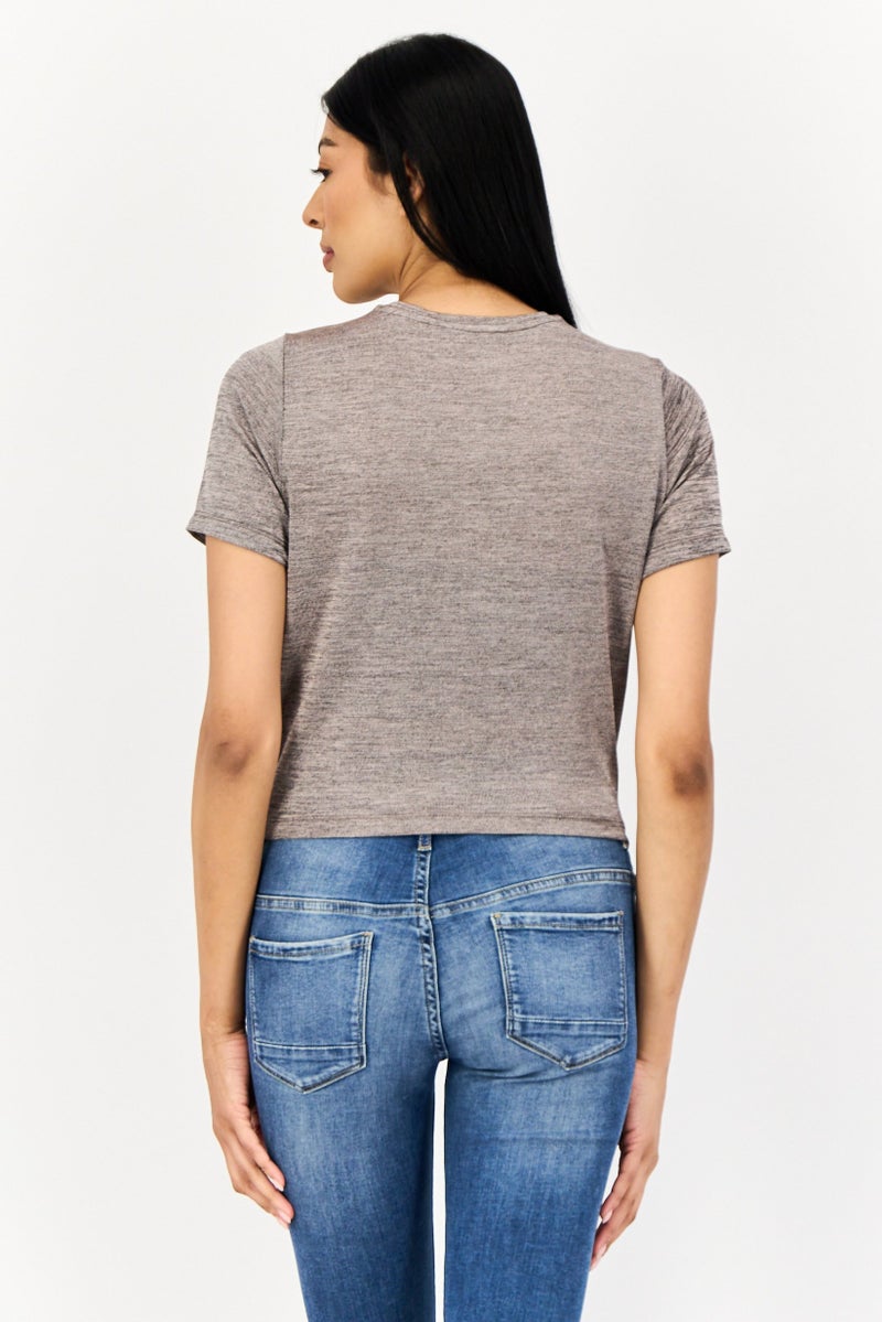 ONLY Women Crew Neck Short Sleeve Solid T Shirt, Multicolor - Image 4