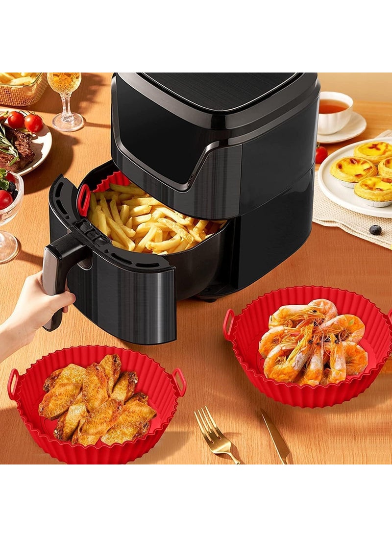 SANTALON SANTALON 6 pcs Reusable Air Fryer Liners I Round Silicone Basket Baking Tray I NonStick HeatResistant Basket Baking Trays I Cooking Oven Insert Accessories Multicolor Pack of 1  - Image 5
