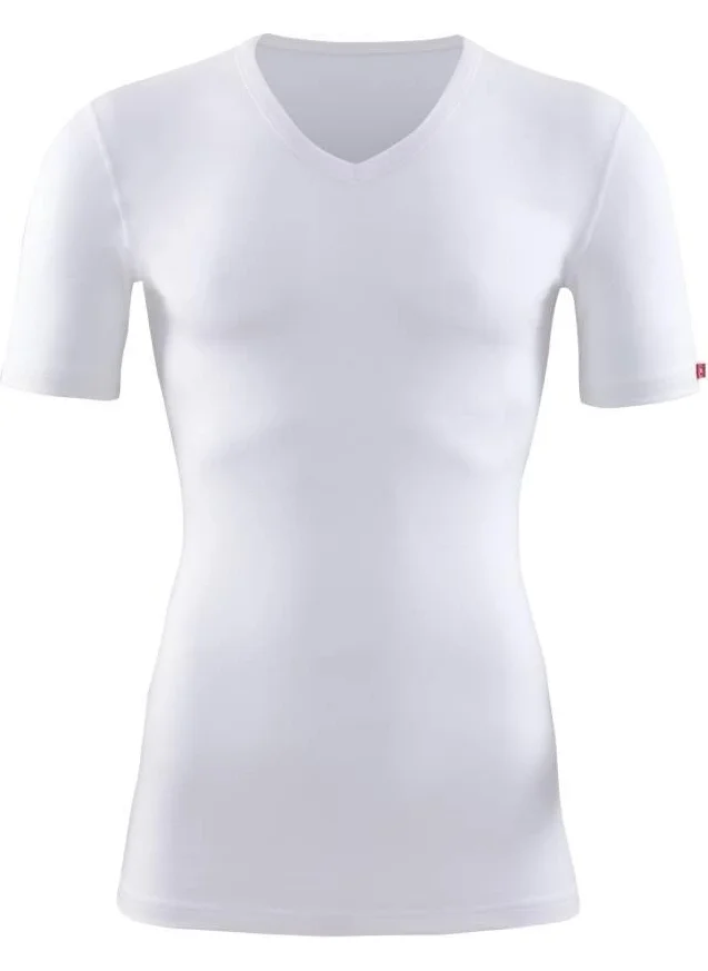 Blackspade 1263 Unisex White V Neck Short Sleeve Thermal