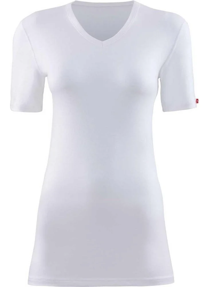 Blackspade 1263 Unisex White V Neck Short Sleeve Thermal