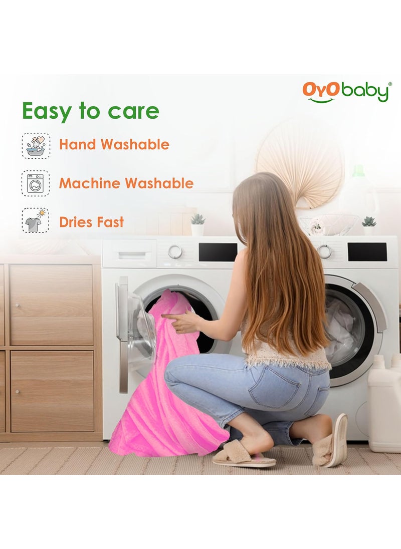 OYO BABY - OYO BABY - Baby Dry Sheet for New Born Babies | Infant Waterproof Bed Protector Sheet for Baby | Mattress Pads (Single Bed-(72" X 36"), Queen Pink), Polycotton - Image 1