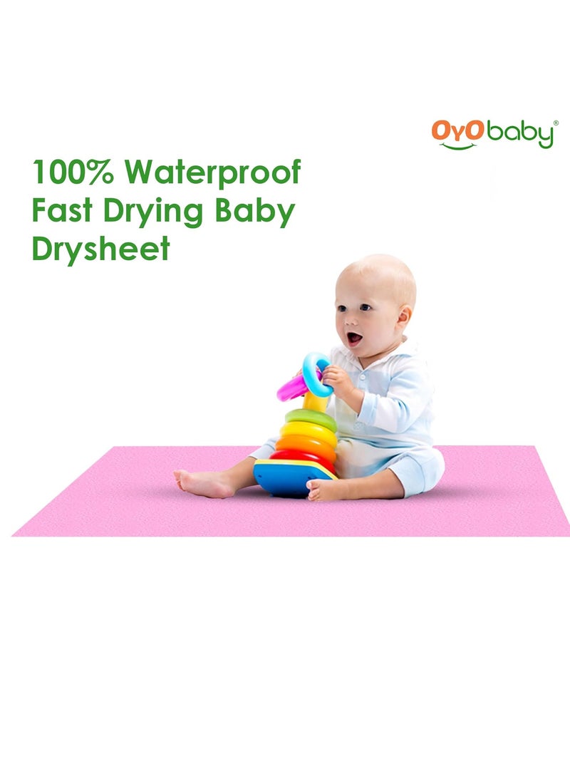 OYO BABY - OYO BABY - Baby Dry Sheet for New Born Babies | Infant Waterproof Bed Protector Sheet for Baby | Mattress Pads (Single Bed-(72" X 36"), Queen Pink), Polycotton - Image 1