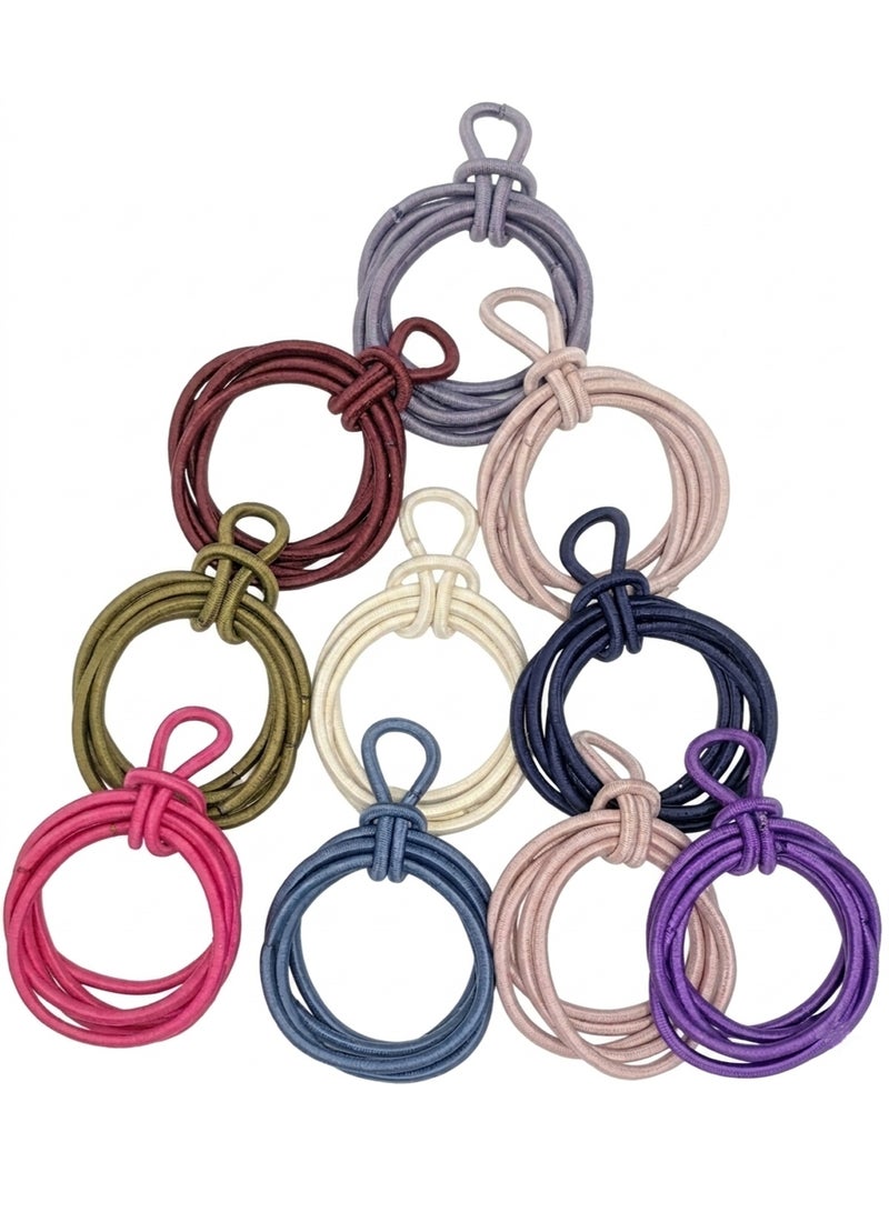 Lelet 2.5mm Hair Elastics, 10 Colors Match Hair Ties for Fine Hair, 1.9 Inch Standard Size Ponytail Holders, Hair Bands - 50 Count - Image 1
