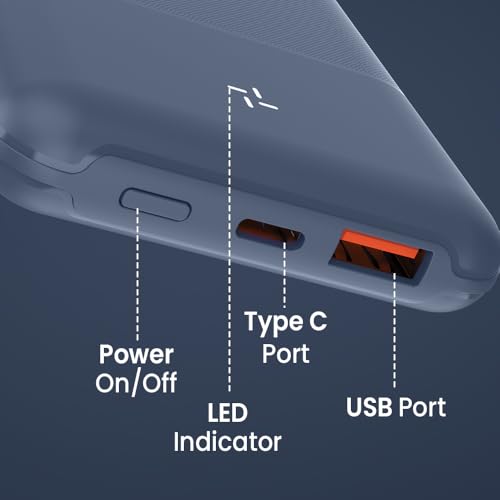 Toreto 10000mAh Slim & Compact Powerbank 22.5W Fast Charging, USB & Type C Output, Power Delivery, Quick Charge for iPhone, Android & Tablets, Earbuds, (Power Tint 10, Lavender) - Image 3