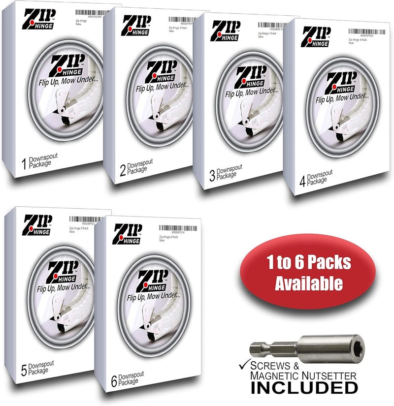 Zip Hinge 1 Pack Plus | Made in The USA Downspout Hinge | Hardware, Nutsetter & Instructions | DIY Installation on All Rectangle or Square Downspouts - Image 2
