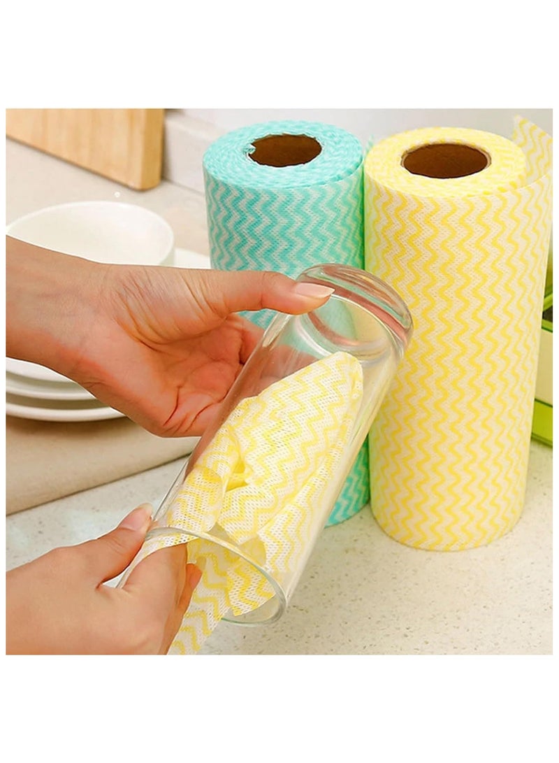 Disposable Reusable Kitchen Rolls,House Cleaning Rags ,Scouring Pads,Dish Towels (4 Rolls+1Hook)  - Image 3