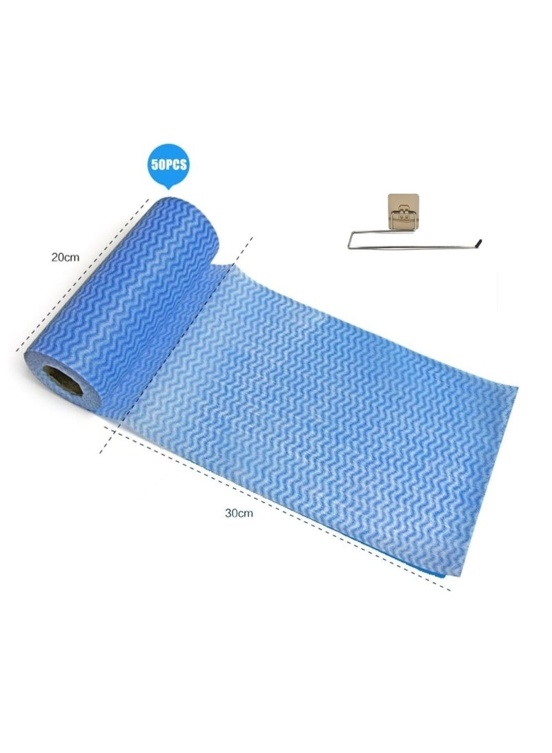 Disposable Reusable Kitchen Rolls,House Cleaning Rags ,Scouring Pads,Dish Towels (4 Rolls+1Hook)  - Image 4