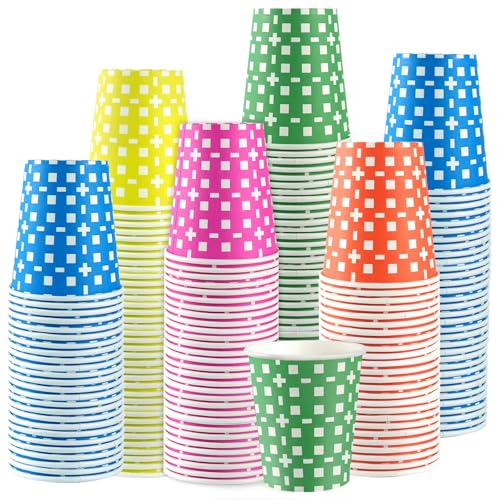 CUPLOOV 500Pack 5 oz Paper Cups, Multicolor Small Bathroom Mouthwash Disposable Paper Cups Dessert Dispenser for Home Use, Party, Picnic, Travel and Event, BBQ, 5 Colors - Image 1
