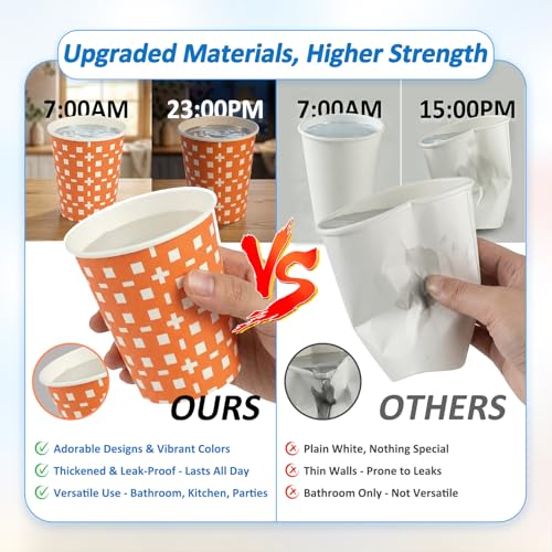 CUPLOOV 500Pack 5 oz Paper Cups, Multicolor Small Bathroom Mouthwash Disposable Paper Cups Dessert Dispenser for Home Use, Party, Picnic, Travel and Event, BBQ, 5 Colors - Image 3