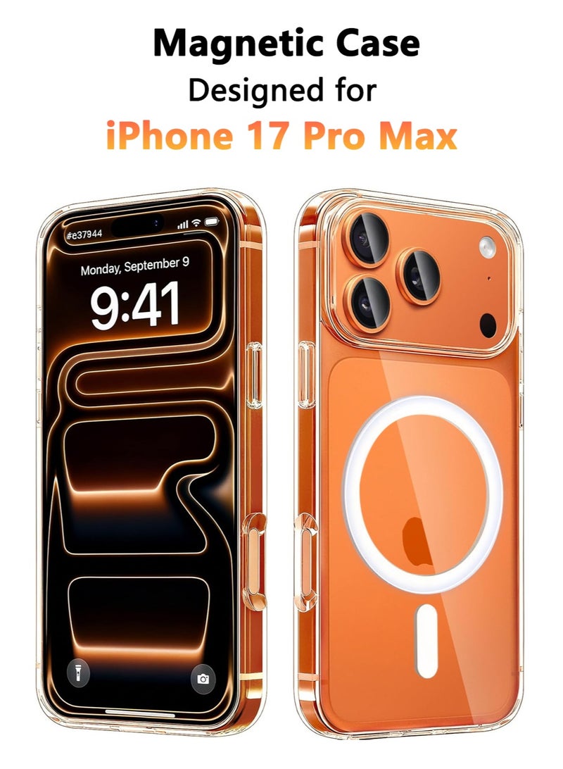 iPhone 17 Pro Max Magnetic Case, Compatible with MagSafe, Delay-Yellowing Military-Grade Protection, Shockproof Slim Magnetic Case for 17 Pro Max 6.9-Inch - Clear - Image 1