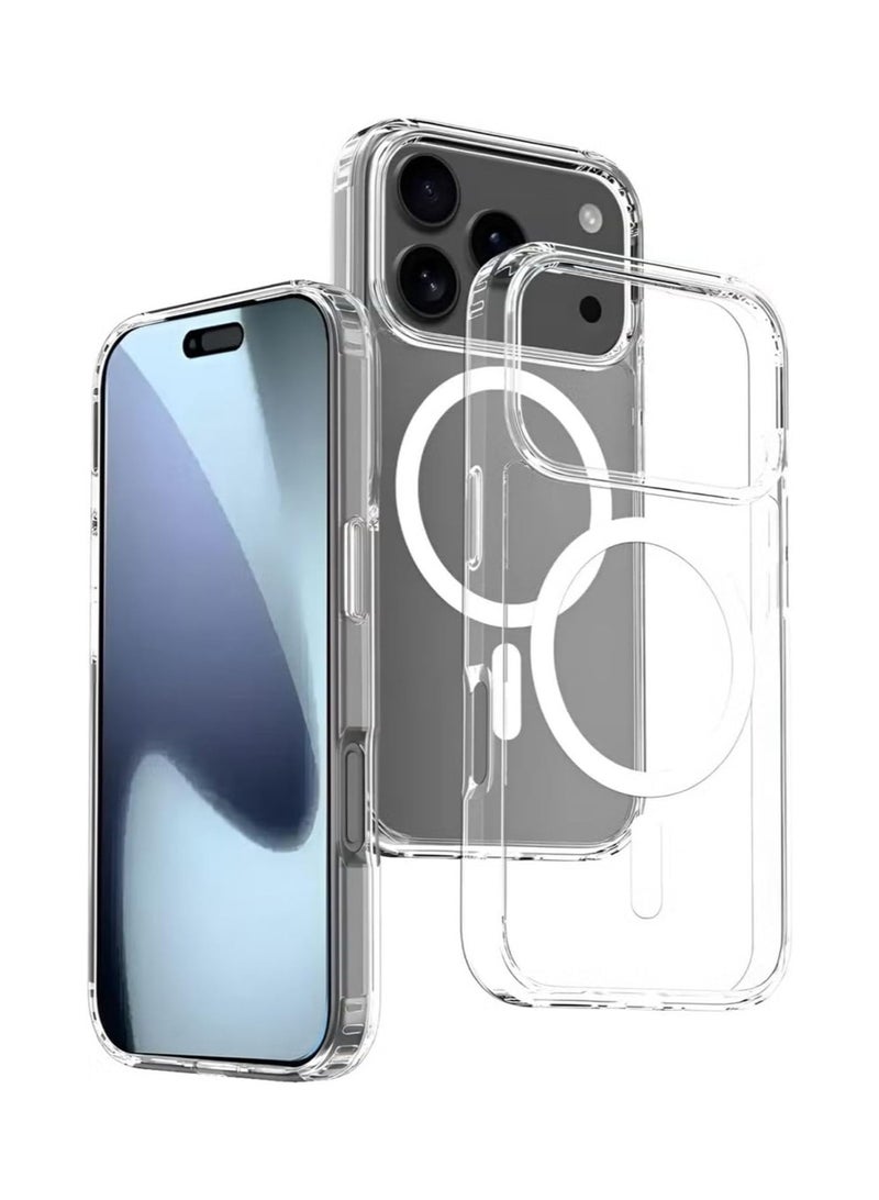 iPhone 17 Pro Max Magnetic Case, Compatible with MagSafe, Delay-Yellowing Military-Grade Protection, Shockproof Slim Magnetic Case for 17 Pro Max 6.9-Inch - Clear - Image 3