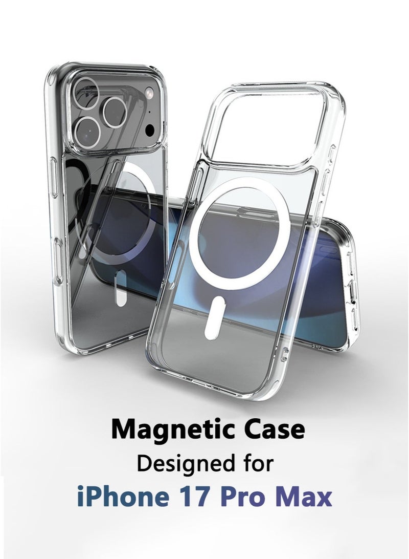 حالة MagSafe لـ iPhone 17 Pro Max - مغناطيسية، حماية من السقوط العسكرية، مقاومة الصدمات، حماية عدسة الكاميرا، مقاومة التصفر، حالة صافية رفيعة - Image 1