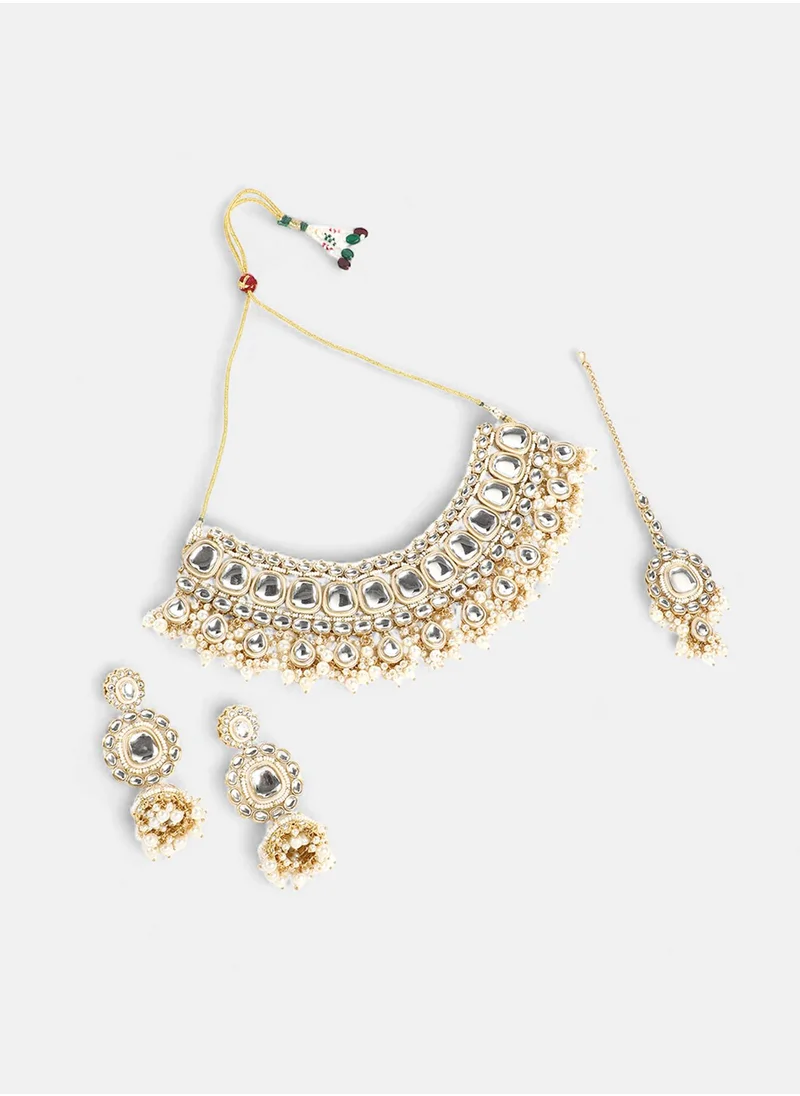 SOHI Stone Studded & Beaded Jewellery Set