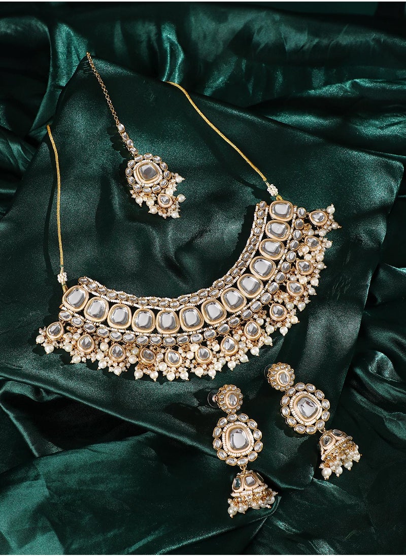 SOHI Stone Studded & Beaded Jewellery Set  - Image 2