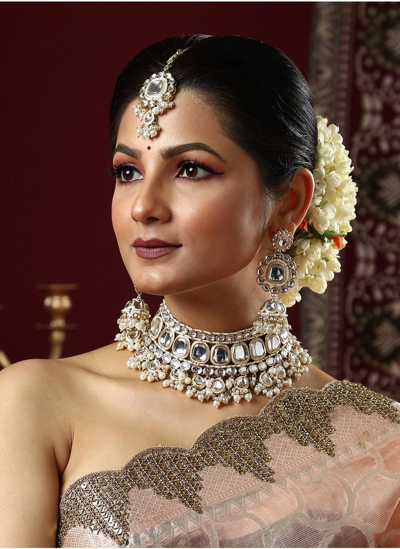 SOHI Stone Studded & Beaded Jewellery Set  - Image 3