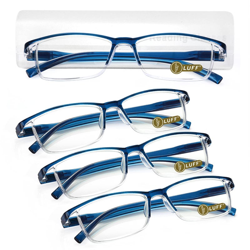 LUFF 4Pcs Anti-Blue-ray Reading Glasses Portable Ultra-Light Readers(2.25X) - Image 1