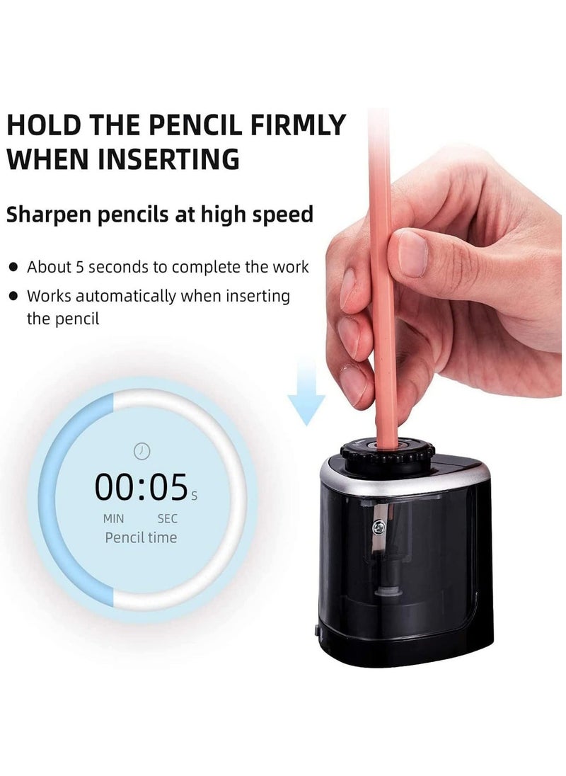 Arabest Electric Pencil Sharpener, Portable Pencil Sharpener Kids, for 6-7.8mm Colored Pencils, Fast Sharpening, Ideal for Short Pencils, for School Pencil Sharpener, Classroom, Office, Home - Image 2