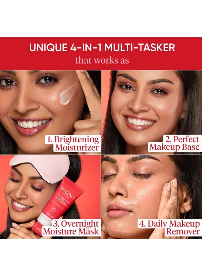 Dot & Key - Strawberry Dew Do-It-All Moisturizer | Intense Moisturization | Lightweight & Non Sticky | Boosts Radiance | Daily Makeup Remover | Corrects Dark Spots | 80G - Image 1