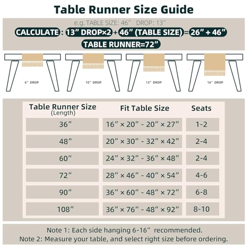 FEXIA Boho Table Runner for Thanksgiving Home Decor with Tassels 36 Inches Long Farmhouse Rustic Table Runner Cream & Brown Macrame for Boho Dining Bedroom Decor Rustic Bridal Shower (12x36 Inches) - Image 3