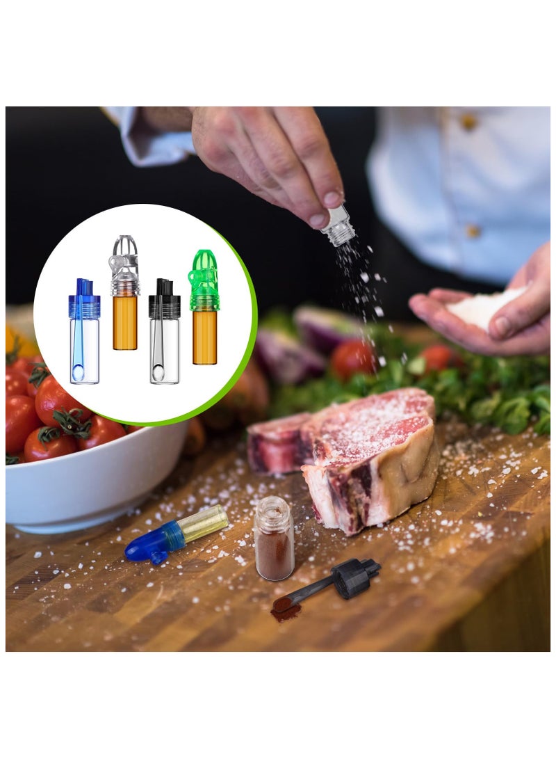 10 Pack Camping Spice Containers, Salt & Pepper Shaker Sets Portable Spice Dispenser, With Knob Switch Storage Bottle Leak-Proof Portable Storage Bottles for Outdoor Activities Traveling Cooking