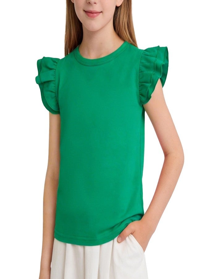 بمعنى سحر بمعنى حديقة تيشيرت ماجيك بارك للأطفال الصغار من عمر 1-14 سنة، بلوزة بلون موحد، تيشيرت بأكمام قصيرة وطويلة، تيشيرت كاجوال (0033F_أخضر، 4-5 سنوات) - Image 1