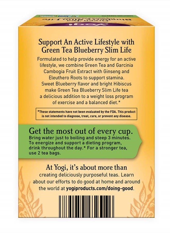 YOGI Green Tea, Blueberry Slim Life, 16 Tea Bags - Image 3
