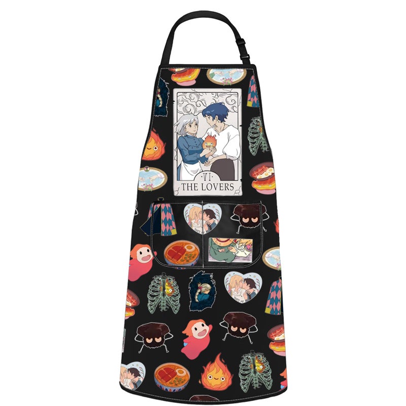 POFULL Anime Inspired Gift Anime Lover Gift The Lovers Apron With Pockets (THE LOVERS Apron) - Image 1