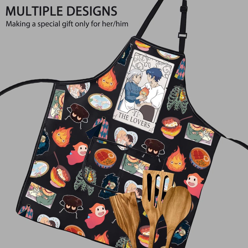 POFULL Anime Inspired Gift Anime Lover Gift The Lovers Apron With Pockets (THE LOVERS Apron) - Image 4