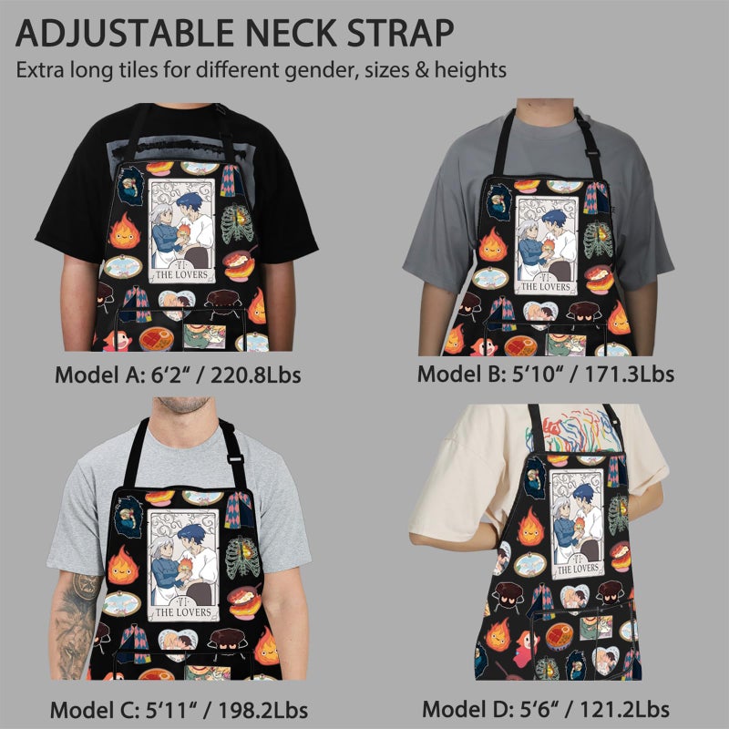 POFULL Anime Inspired Gift Anime Lover Gift The Lovers Apron With Pockets (THE LOVERS Apron) - Image 5