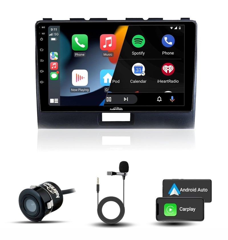 Audio Wheels Maruti WagonR-2016 9-Inch 1280P IPS Android 2/32 Car Display with Gorilla Glass - Double Din Car Stereo, Android 13,+ AHD Camera & Dashboard Frame (Maruti WagonR) - Image 1