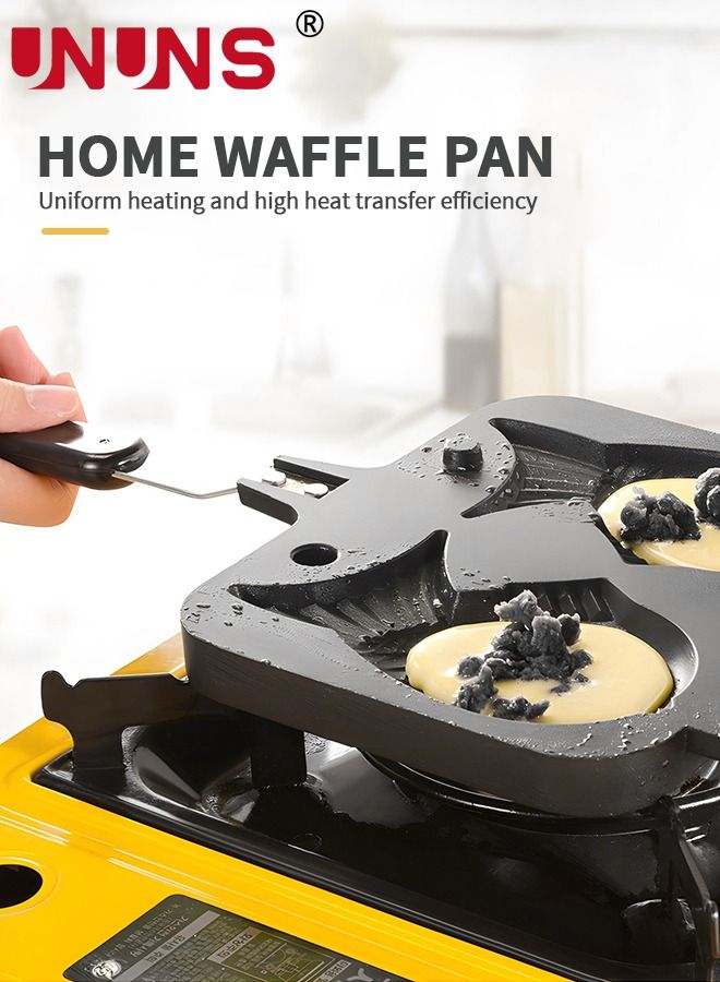 UNUNS Double Fish Shaped Waffle Maker,Taiyaki Fish Shape Cake Pan Mold，Cake Pan Bread Waffle Maker Home Cooking - Image 3