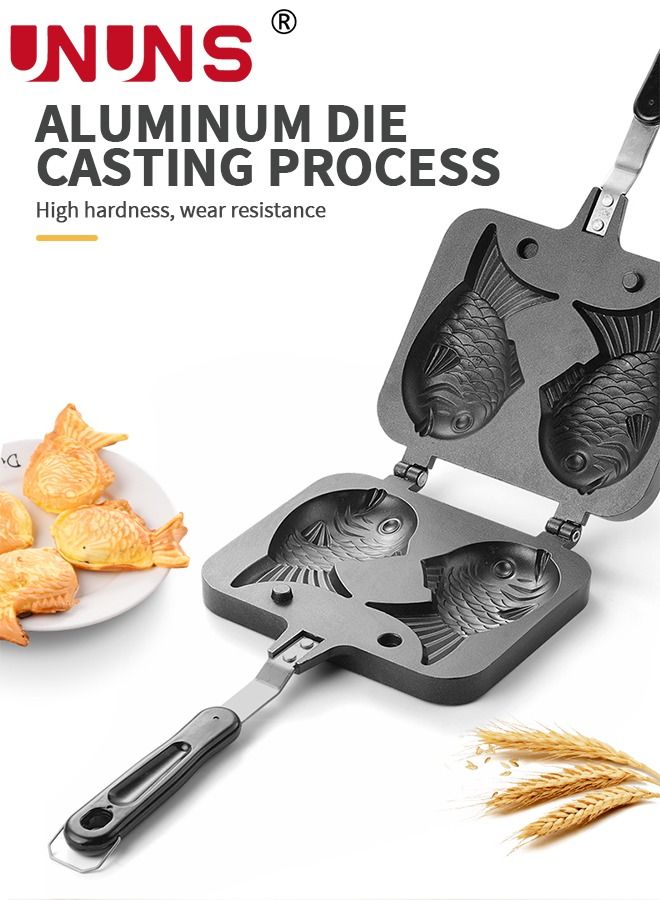 UNUNS Double Fish Shaped Waffle Maker,Taiyaki Fish Shape Cake Pan Mold，Cake Pan Bread Waffle Maker Home Cooking - Image 4