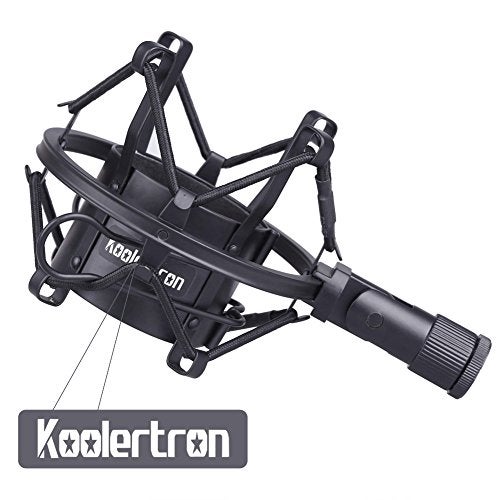 Koolertron Microphone Shock Mount,Mic Clip Holder,Universal 50MM Anti-Vibration Mic Holder for 48MM-54mm Diameter Studio Condenser Mic (Black) - Image 5