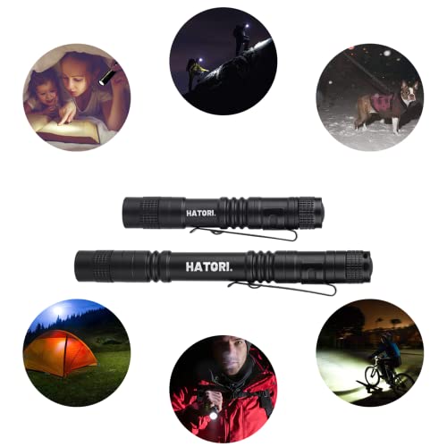 HATORI LED Mini Flashlight, Bright Small Handheld Pocket Flashlights Tactical High Lumens Pen Light for Camping, Outdoor, Emergency, 1 Pack(3.55Inch) - Image 5