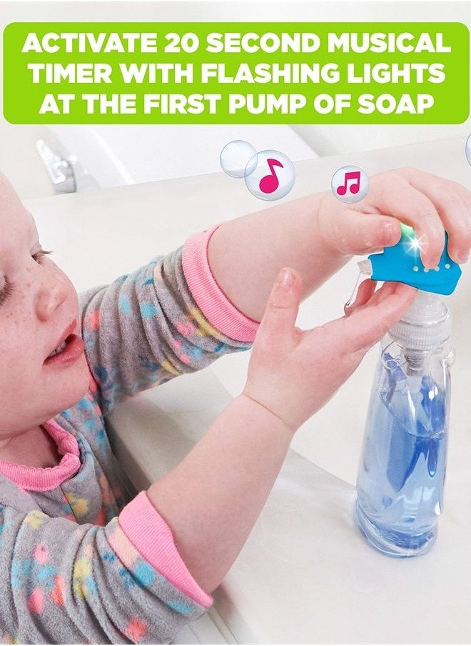 Baby Shark Musical Soap Pump Topper and Timer for Kids Hand Washing, Blue, 2 Pack