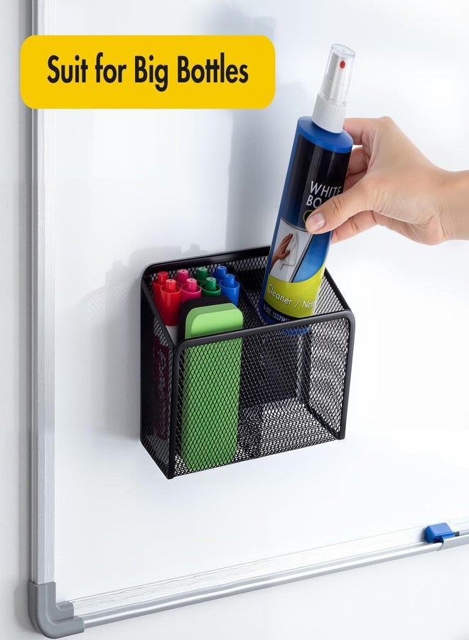 BEYGORM Magnetic Pen Holder with Large Magnet for Whiteboard, Hold Large Bottle, Mesh Dry Erase Marker & Pencil Holder for School Locker, Basket for Refrigerator, Classroom Organizer (Black) - Image 3