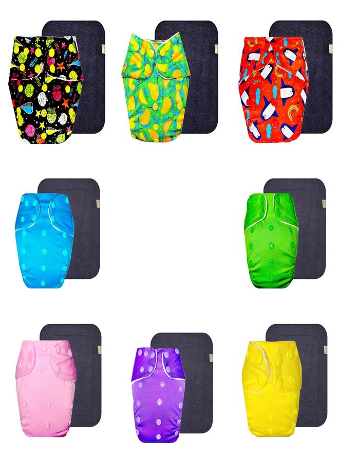 Dumbledo Premium Cloth Diaper with Gray Insert (Pack of 8) | Soft & Gentle | Breathable | Travel Friendly | Everyday Diapering Essential | 3 Months - 3 Years | Unisex Baby - Image 1