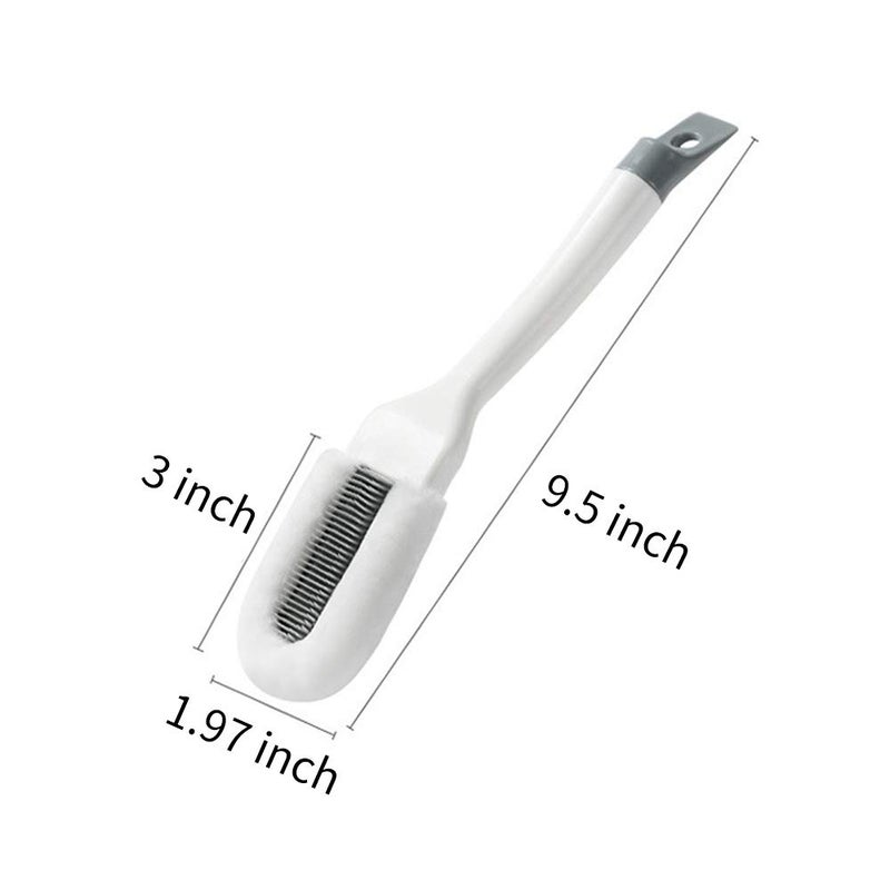 Andiker Polypropylene Professional Cleaning Shoe Brush, Multifunctional Long Handle, Hangable Soft Bristle Shoes Cleaner, White - Image 2