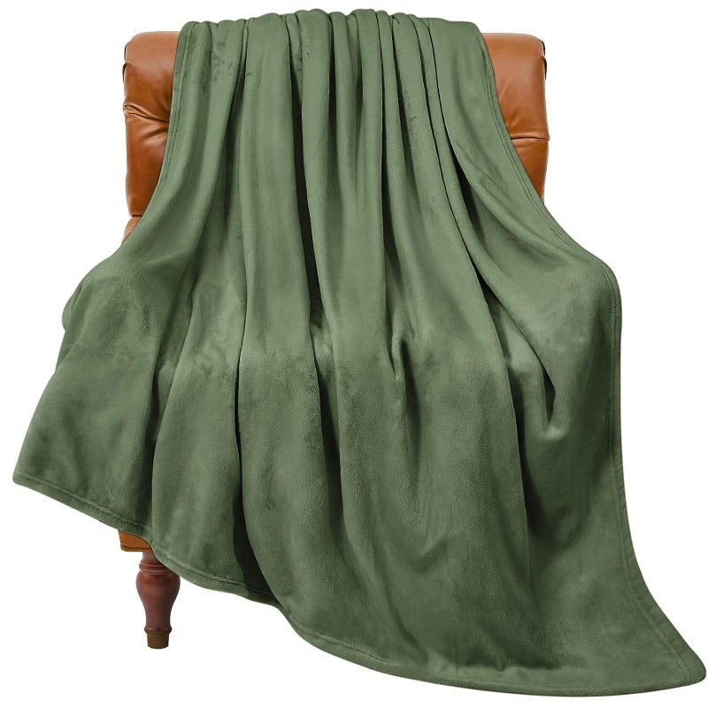 BEDELITE Fleece Blanket Twin Size Olive Green Throw Blankets for Couch & Bed  300GSM Luxury Plush Cozy Fuzzy Blanket 60x80 inches  Super Soft Warm Lightweight Throw Blanket for Travel Camping - Image 1