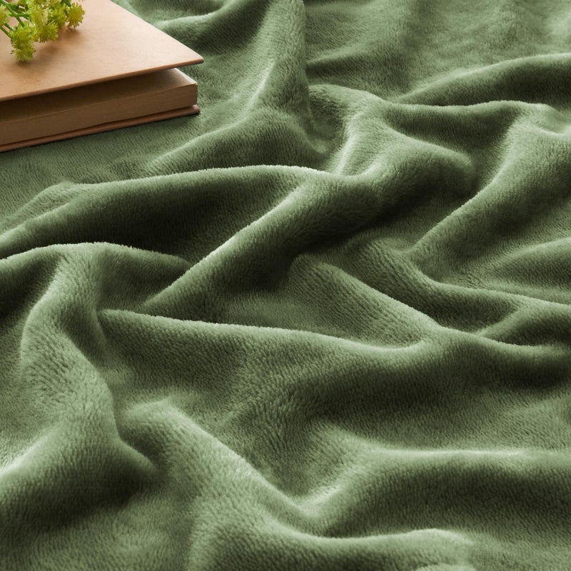 BEDELITE Fleece Blanket Twin Size Olive Green Throw Blankets for Couch & Bed  300GSM Luxury Plush Cozy Fuzzy Blanket 60x80 inches  Super Soft Warm Lightweight Throw Blanket for Travel Camping - Image 3
