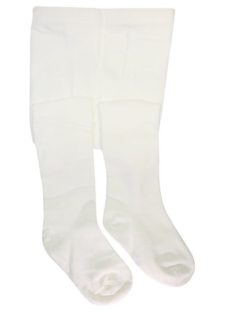 BEAR MUM Baby Girls' Seamless Organic Cotton Tights Off white 0-6Month