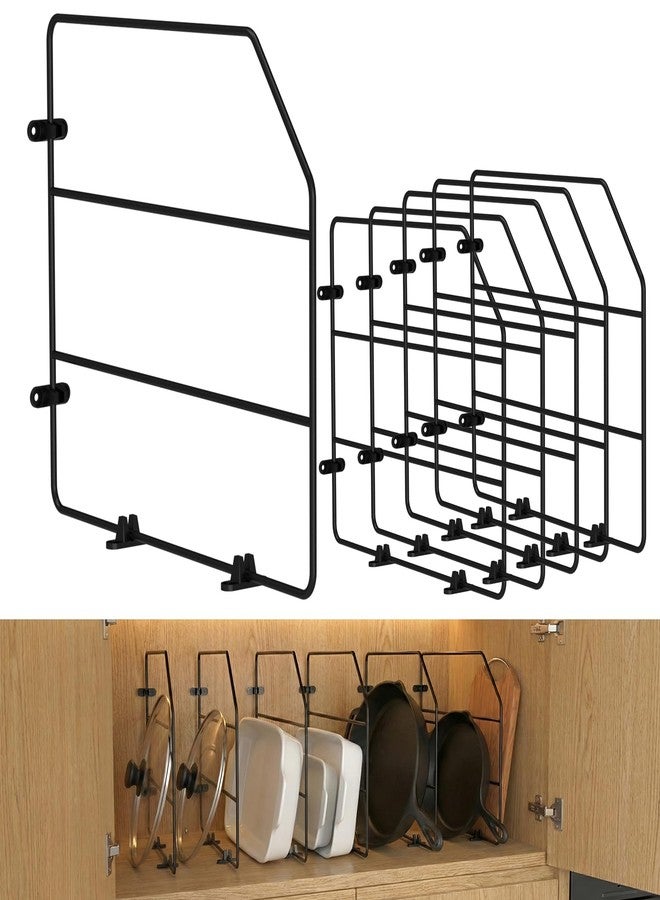 XINWXSS Baking Sheet Organizer Set of 6，17"x13" Vertical Tray Dividers for Kitchen Cabinets，Black Metal Cabinet Divider，Metal Wire Storage for Pans, Baking Trays and Cookware - Image 1