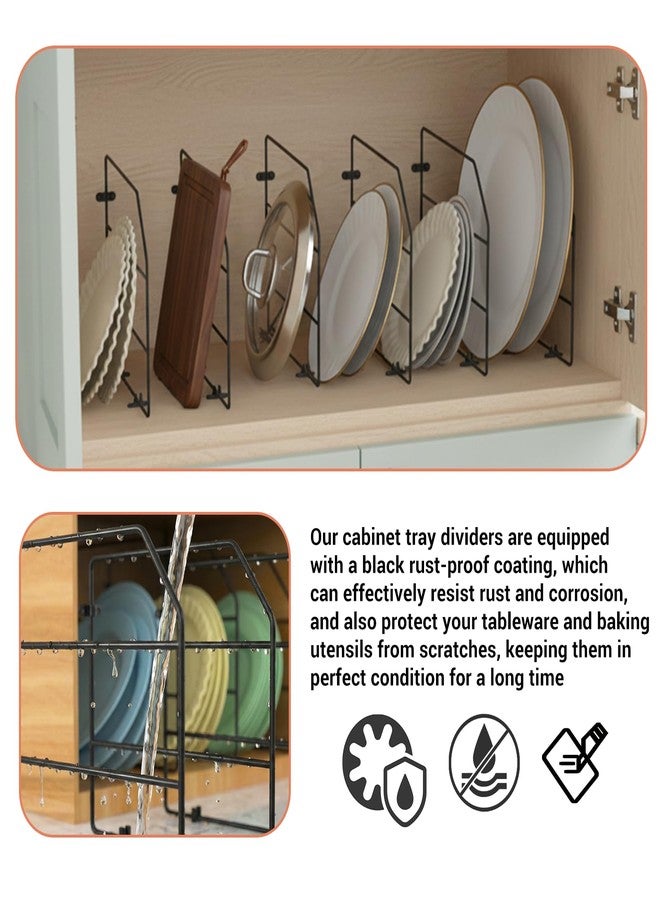 XINWXSS Baking Sheet Organizer Set of 6，17"x13" Vertical Tray Dividers for Kitchen Cabinets，Black Metal Cabinet Divider，Metal Wire Storage for Pans, Baking Trays and Cookware - Image 5