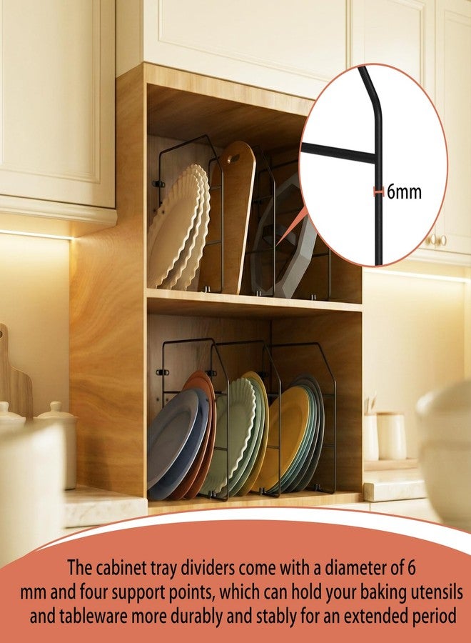 XINWXSS Baking Sheet Organizer Set of 6，17"x13" Vertical Tray Dividers for Kitchen Cabinets，Black Metal Cabinet Divider，Metal Wire Storage for Pans, Baking Trays and Cookware - Image 4