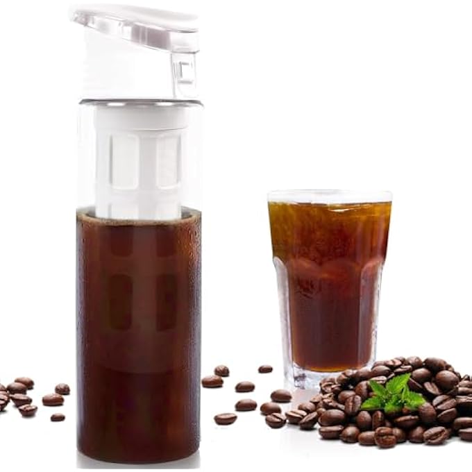 Bukela Cold Brew Coffee Maker White Cold Brew Maker 550Ml Pitcher 186Oz Coldbrew Coffee Pitcher With Portable Handle Coldbrew Cup Lightweight Coldbrews Kit For Concentrate Tea Water - Image 2