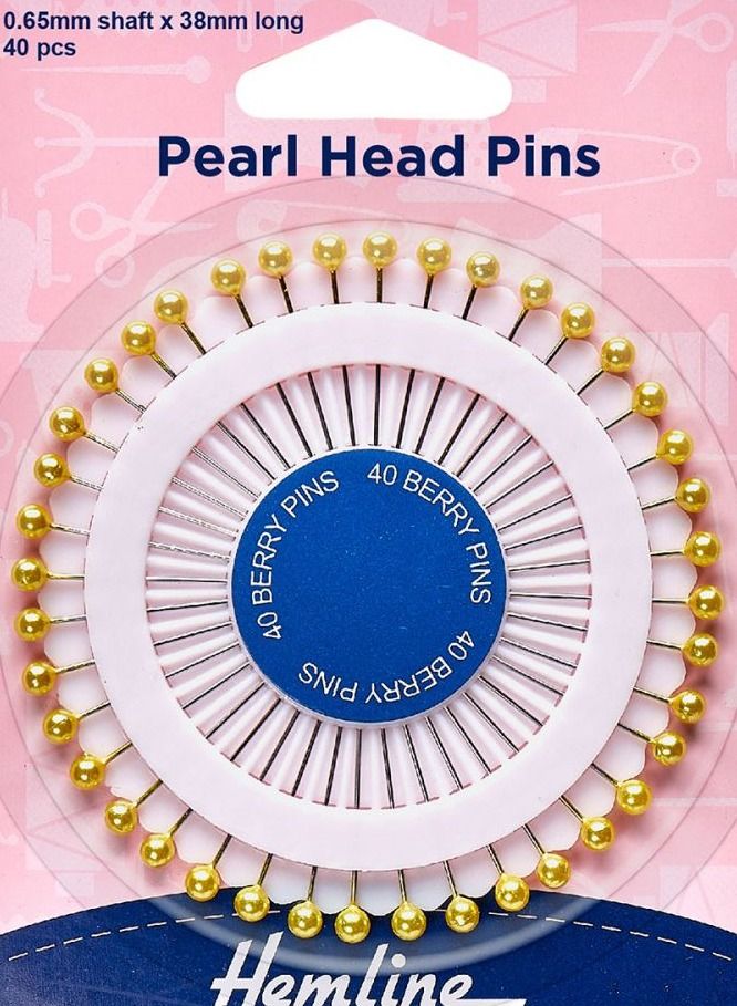 Hemline 40-Piece Pearl Head Pins 38 Millimeter Long Suitable For Medium Weight Fabrics Easy to Use - Image 3