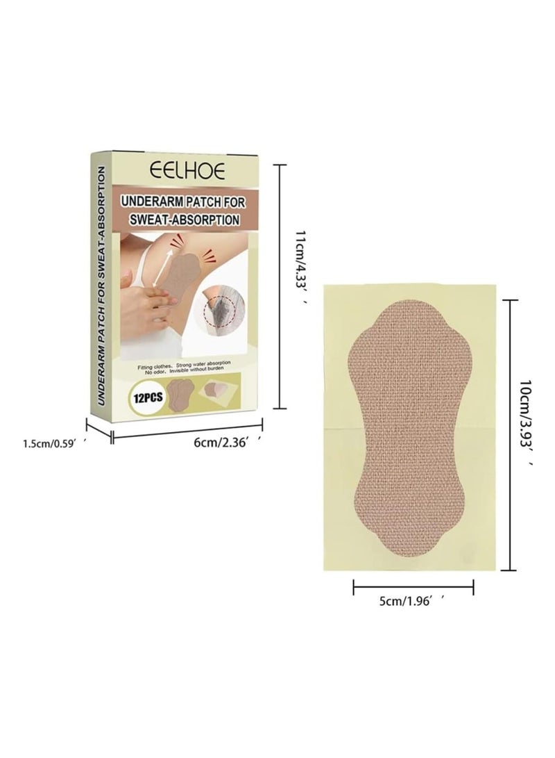 إيلهو 12 قطعة من وسادات العرق تحت الإبط، وسادات العرق للنساء والرجال تحت الإبط، وسادات العرق غير المرئية للاستعمال مرة واحدة لامتصاص مزيل العرق ومنع الرائحة - Image 2